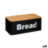 Breadbasket Black Natural Metal Bamboo 33 x 13,3 x 18 cm (4 Units)