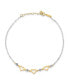 ფოტო #1 პროდუქტის Heart and Bead Anklet in 14k Yellow and White Gold