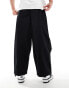 ASOS DESIGN oversized balloon cargo trouser in black