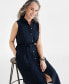 Фото #3 товара Women's Sleeveless Shirtdress, Created for Macy's