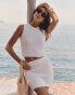 4th & Reckless x Luana Barron eden knit tank beach top co-ord in white