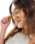 Фото #2 товара Le Specs metamorphosis oversized round sunglasses in gold