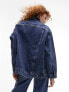 Фото #5 товара Topshop denim Dad xl jacket in mid blue