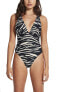 Фото #1 товара Seafolly 292875 Women's V Wide Strap One Piece Swimsuit, Skin Deep Black, 12