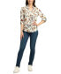 Фото #1 товара Juniors' Floral-Print Roll-Tab-Sleeve Blouse