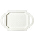 by Laura Johnson Ecru Quatrefoil Handled Tray