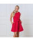 ფოტო #5 პროდუქტის Women's Sleeveless Ponte Skater Dress with Waist Sash