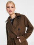Фото #2 товара Object wool blend trench coat in brown