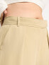 River Island Plus wide leg tailored dad trouser co-ord in beige