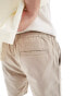 Threadbare elasticated waist chino shorts in dark stone