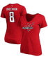 Фото #1 товара Women's Alexander Ovechkin Red Washington Capitals Authentic Stack Name and Number V-Neck T-shirt