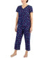 Фото #1 товара Women's 2-Pc. Cotton Cropped Pajamas Set, Created for Macy's