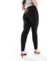 ONLY Curve high waisted skinny trousers in black