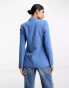 Фото #4 товара Vila tailored blazer co-ord with asymmetric fastening in blue