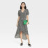 Фото #2 товара Women's Crepe Short Sleeve Midi Dress - A New Day Green Floral XS