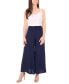 ფოტო #3 პროდუქტის Petite Pilazzo Smocked-Waist Wide-Leg Pants