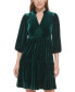 Фото #1 товара Women's Velvet Puff-Sleeve Tiered Dress