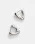 Фото #3 товара ASOS DESIGN geo hoop earing in silver tone