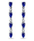 ფოტო #1 პროდუქტის Simulated Blue Sapphire and Cubic Zirconia Linear Drop Earrings