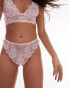 Фото #2 товара Topshop Heidi lace highwaisted brief in pink and white