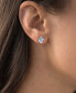 ფოტო #2 პროდუქტის Lab-Grown Blue Opal & Larimar Shell Stud Earrings in Sterling Silver