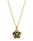 ფოტო #1 პროდუქტის 14K Gold-Plated Black Crystal Carnelian Necklace