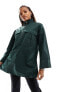 Object zip high neck nylon tunic top in duffle bag green