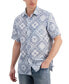 Фото #1 товара Рубашка Club Room мужская с коротким рукавом, украшенная принтом банданы, созданная для Macy's