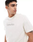 Фото #1 товара Calvin Klein shadow embossed logo t-shirt in white