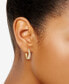Polished Diamond Cut Double Hoop Earrings in 10k Yellow Gold. 1/2"
