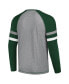 Фото #3 товара Men's Gray, Green New York Jets Kickoff Raglan Long Sleeve T-shirt