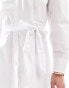 Miss Selfridge poplin belted mini shirt dress in white