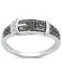 ფოტო #1 პროდუქტის Black Diamond (1/8 ct. t.w.) & White Diamond Accent Buckle Ring in Sterling Silver