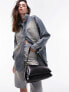 Topshop Spencer asymmetric puffy shoulder bag in black