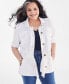 Фото #1 товара Plus Size Linen Blend Field Jacket, Created for Macy's