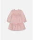 Girl Pleated Lame Fabric Loose Dress Sparkling Rose - Child