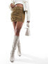 Фото #1 товара & Other Stories high waist mini skirt with pockets in dark beige