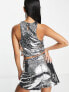 Stradivarius sequin co-ord top in silver