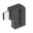 Lindy USB 3.2 Type C to C Adapter 90° - USB 3.2 Type C - USB 3.2 Type C - Black