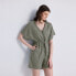 Women's V neck Drawstring Romper