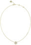 Beautiful Gold Plated White Lotus Flower Necklace JUBN04146JWYGT/U