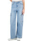 ფოტო #1 პროდუქტის Juniors' High Rise Wide Leg Cargo Jeans