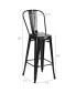 Фото #6 товара Set of 4 High Back Metal Stool 30'' Seat Bar Height