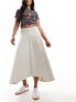 Daisy Street low rise hanky hem maxi skirt in stone with seam detail Серый, DE 36 - фото #1