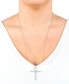 Фото #2 товара Cubic Zirconia Marquise & Round Cross 24" Pendant Necklace in Sterling Silver, Created for Macy's