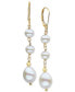 ფოტო #1 პროდუქტის EFFY® Cultured Freshwater Pearl (5-1/2 & 8mm) Drop Earrings in 14k Gold