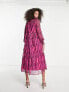 Y.A.S animal maxi dress in pink