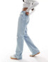 Фото #5 товара Abercrombie & Fitch low rise baggy fit jean with knee rips in light blue