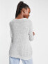 JDY lightweight v neck jumper in grey