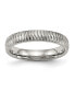 ფოტო #1 პროდუქტის Stainless Steel Polished and Textured 4mm Band Ring